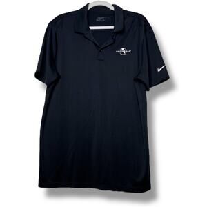 Men's Nike Golf Black Green Standard Dri-Fit Universal Polo Shirt Large